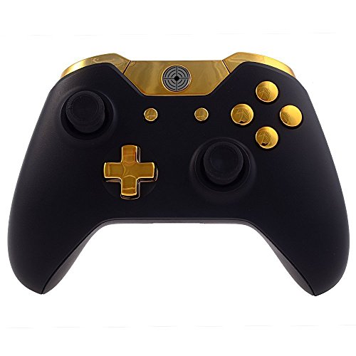 XFUNY Full Buttons Set for Xbox One, Chrome ABXY D-pad Triggers Complete Buttons Set Kits Replacement Controller Mod for Microsoft Xbox One Controller - Golden