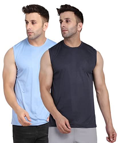 Image of Men's Regular Fit Sleeveless T-Shirt (Pack of 2)