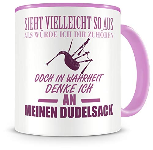 Samunshi® Dudelsack Tasse mit Spruch Geschenk für Musiker Tasse Dudelsack Becher Kaffeebecher Lustige Tassen zum Geburtstag Teetasse rosa… – Ansicht 1