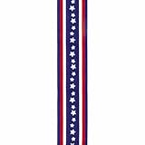 Offray Starry Stripe Craft Ribbon, 1 1/2-Inch x 9-Feet, Blue Star