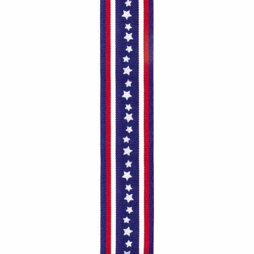 Offray Starry Stripe Craft Ribbon, 1 1/2-Inch x 9-Feet, Blue Star