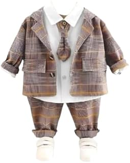 MIVAAX Baby Boys Formal Suit Set with Blazer Shirt Tie and Pants | Toddler Outfit for Wedding Birthday and Special Occasions Price In India