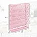 EASEPRES 6 Tier Mesh Hanging Wall File Organizer, Desk Vertical Mail Paper Document Folder Holder Rack with Bottom Tray and Nametag Label for Office Home School, Pink