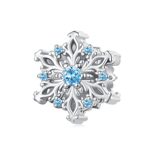 ciondoli Charms di Fiocco di Neve di Natale in Argento Sterling 925 per Braccialetti e Collane