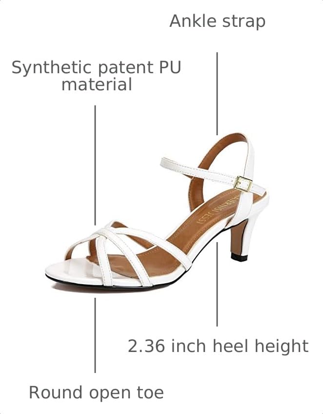 Image of MAIERNISI JESSI Unisex Men's Women's Strappy Sandals, Kitten Heel, Slingback, Open Toe, Dress Shoes