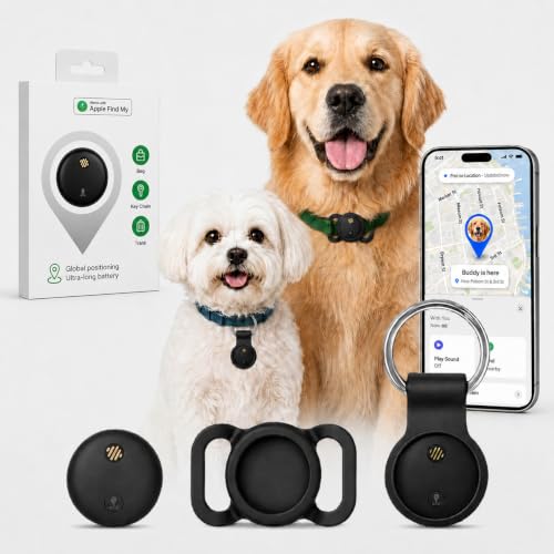 GPS Tracker for Dogs No Monthly Fee No SIM Card Real-Time Location Safe Zone Alerts Sound & Voice Reminder IP68 Waterproof 7-Day History 365-Day Battery iOS Compatible 1 Pack