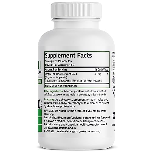 Bronson Longjack Tongkat Ali 1200Mg Extra Strength 1200Mg Per Serving, Supports Energy, Non-Gmo,Capsule #TOP1