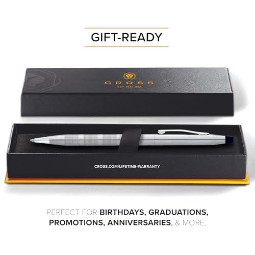 Image of Cross Classic Century Diamond Cut Satin Ballpoint Pen, Black Ink | Refillable Ballpoint Pen for Effortless Writing, Durable Construction, Premier Distinctive Look, Gift-Ready, Medium Point