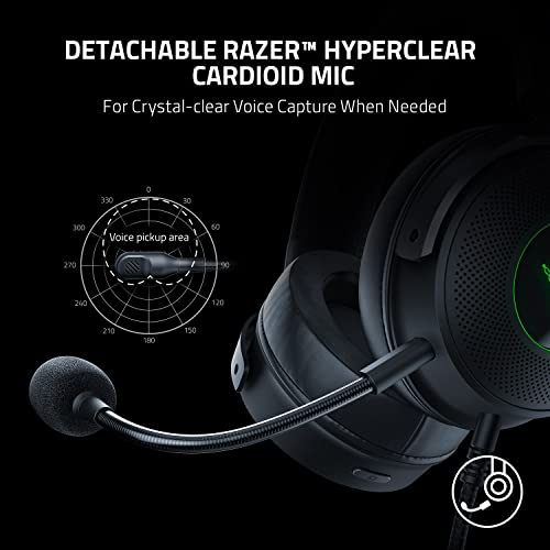 Razer Kraken V3 HyperSense - Wired USB Gaming Headset with Haptic Technology (TriForce Titanium 50 mm Drivers, THX Spatial Audio, Detachable HyperClear Cardioid Mic) Black Razer Kraken V3 HyperSense - Wired USB Gaming Headset with Haptic Technology (TriForce Titanium 50 mm Drivers, THX Spatial Audio, Detachable HyperClear Cardioid Mic) Black