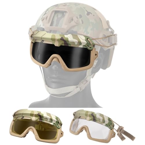 TS TAC-SKY Casque Tactique Rapide, Lunettes De Protection Externes À Rabat, Lunettes De Tir Unisexes D'extérieur, for La Collection Airsoft Paintball CS(Set CP) TS TAC-SKY Casque Tactique Rapide, Lunettes De Protection Externes À Rabat, Lunettes De Tir Unisexes D'extérieur, for La Collection Airsoft Paintball CS(Set CP)