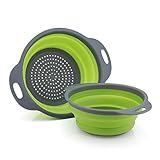 ★ 【Plegable】 Diseño que ahorra espacio. Los coladores son plegables, por lo que no ocupan mucho espacio en los armarios de la cocina.
