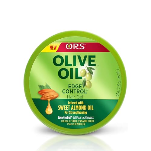 ORS Olive Oil Edge Control Hair Gel - 64g/2.25oz For Hair Strengthening Infused With Olive & Sweet Almond Oil For Extra Hold Shining & Moisturizing