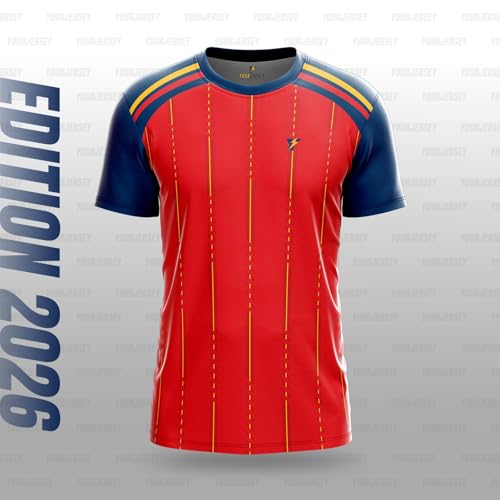 Image of YOURJERSEY Football World Cup 2026 Football Jersey All Team Jersey Custom Name & Number Print | Fan Personalised T-Shirt Sizes for Kids 2Y to Adults 4XL