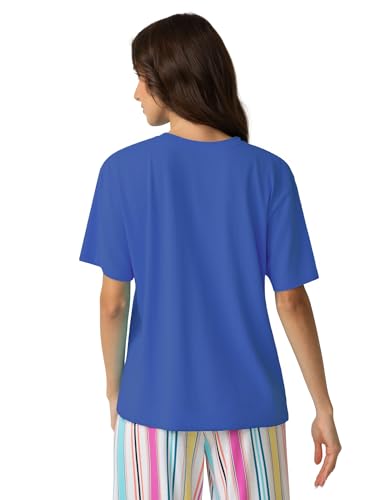 Image of HUE Women's Summer Vacation Pajama Separates, Soft, Whimsical Print Pjs with Tropical Beach Themes, Flip Flops, Cocktails