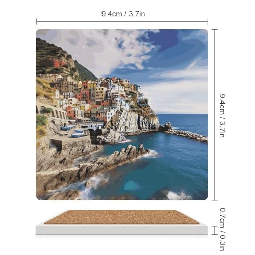 Dessous de verre Cinque Terre anti-traces pour table basse propre - 3