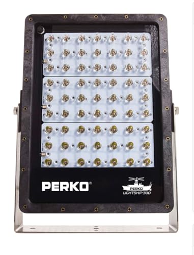 Perko 1643300S0B Lightship 300 High Performance LED Spotlight - 40,000 Lumens, Black