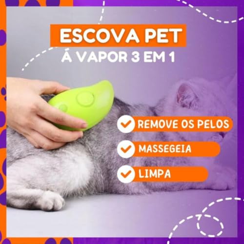 Escova Elétrica A Vapor Para Animais De Estimação 3 Em 1 Fim Dos Pelos Pela Casa Remoção de Pelos E