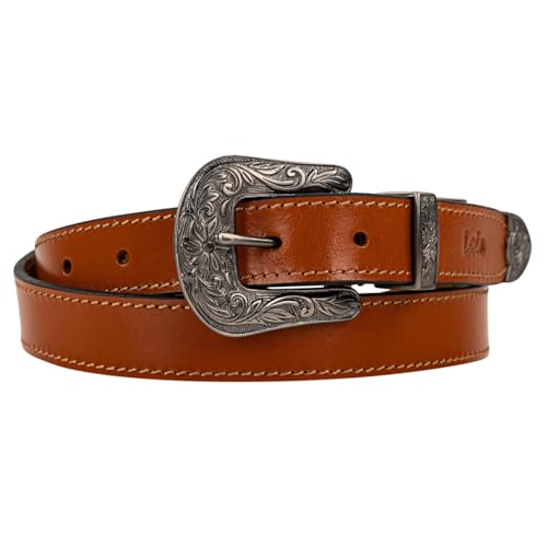 Lois - Cinturon Mujer Ajustable Cuero Moda Diario Casual Formal Cinturones De Mujer Diseño Clásico Hebilla Metálica Cinturones Mujer Piel Calidad, Tan