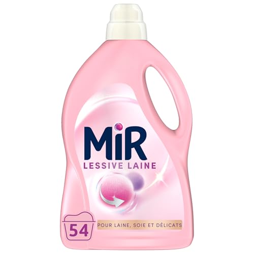 MIR, Lessive Liquide Laine, Main & Machine, Raviveur, Formule Unique 3en1, Douceur, Toucher Cachemire, Fibres, Anti Bouloche, Tenue, Pour Laine, Soie,...
