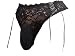 SISSY pouch panties men's silky lace thong girly briefs bikini underwear sexy for men (M, Black)