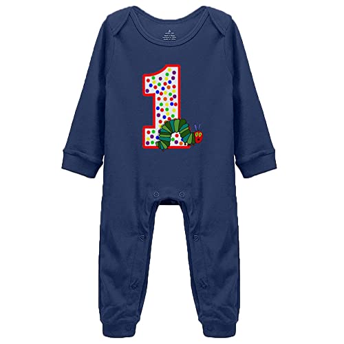 1st Birthday Hungry Caterpillar Crawling Baby Bodysuit Cloths Long Sleeve Organic Cotton Romper