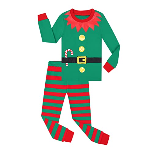 Benaive Boys Christmas Pajamas Kids Xmas Holiday Pjs 100% Cotton, 2-Piece Boys Sleepwear Long Sleeves Set Size 6 - image 1
