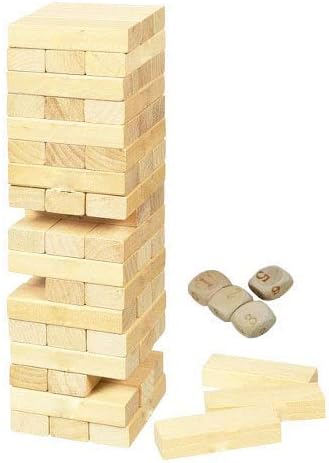 Wooden Block Game Perfect Party Fun Game for Kids and Adults Wooden Tumbling Tower
