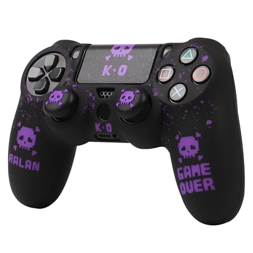 Image of RALAN Pixelated Skull Design Controller Skin Cover with 2 Thumb Grips Compatible with PS4 /Playstation 4 Slim /Pro Controller