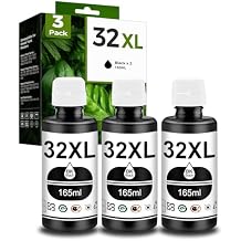 Pristar متوافق مع HP 31 32XL Black Ink Bottle Set استبدال HP Smart Tank Ink Refill 5000 5101 6001 7602 7301 7001 5102 Plus 651 551 455 457 450, 165 مل لزجاجات إعادة تعبئة الحبر الأسود 32XL