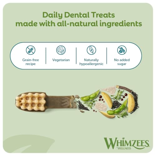 WHIMZEES By Wellness Toothbrush, Month Box, Natural and Grain-Free Dog Chews, Dog Dental Sticks for Medium Breeds, 30 Pieces (One Month Supply), Size M - Image 5