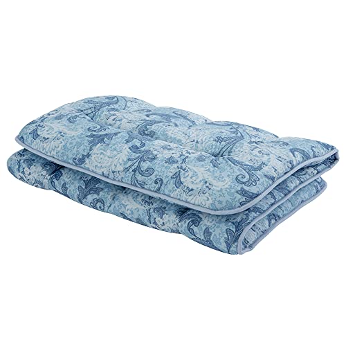 アイリスプラザ 敷き布団 シングル 増量 固綿 日本製 洗濯可能 抗菌 防臭 防ダニ 6カ所ループ ペイズリーブルー 100×210×7