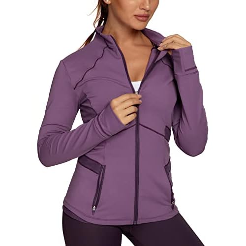 QUEENIEKE Womens Athletic Jacket Slim Fit Zip Up Jackets Workout Sweaters Women Lady