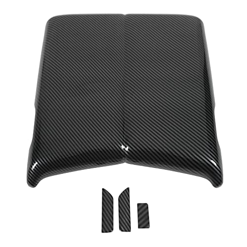 Akozon Cubierta de Reposabrazos de Tapa de la Consola, Protector de Caja de Fibra de Fibra de Carbono de ABS Duradero, Reemplazo Compatible para Land Cruiser LC300 2023
