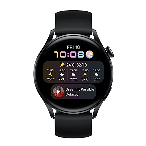 ایگرد | قیمت و خرید HUAWEI WATCH 3 | Connected GPS Smartwatch with Sp02 and  All-Day Health Monitoring | 14 Days Battery Life - Black Fluoroelastomer  Strap