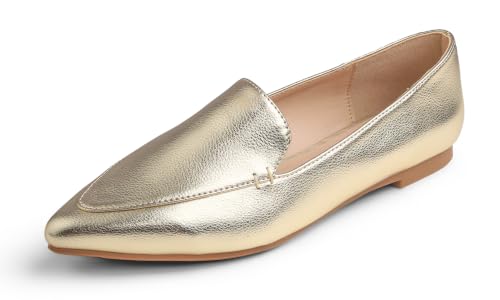 Image of FEVERSOLE Women's Loafer Flat Pointed Fashion Slip On Comfort Driving Office Shoes