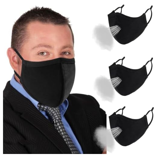 Extra Large Face Cover,3-Ply Black Face Protection for Men Adults with Big/Beard Face,Breathable Cloth Mouth Cover Adjustable (Black)