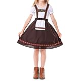 Vohawsa Kids Girls Oktoberfest Costume Outfit Matching Dress Beer Costume Dress Halloween Maid Cospl