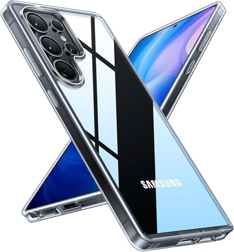 Image of NISHTECH for Samsung Galaxy S25 Ultra 5G (2025) Premium Transparent Hybrid Soft Slim Dust Proof Back Case Cover Silicone with Camera Protection
