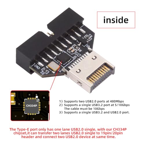 Adaptador USB 3.1 Type-E a USB 3.0 20Pin miniatura 2