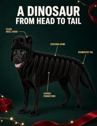RXWCZPW Dog Christmas Outfit Dinosaur Costume Skeleton, 31.5/47 in — view 7