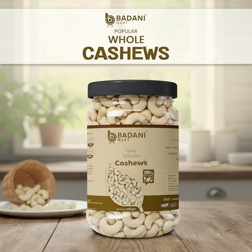 Image of Premium Cashew 500gm | Whole & Crunchy Kaju Dry Fruits | Fresh, Natural & Carefully Selected Unsalted Cashew Nuts for Daily Use, Snacking, Cooking & Sweets