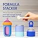 Boon Triful Baby Formula Dispenser On The Go - Insulated Stainless Steel Formula Containers with Stacking Design - Baby Bottle-Feeding Supplies for Travel, Camping, 8 oz, Blue