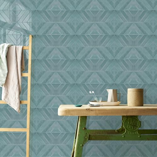 STICKGOO Herringbone Peel and Stick Backsplash, Blue Teal, 10 Sheets by STICKGOO - Used condition - Image 4