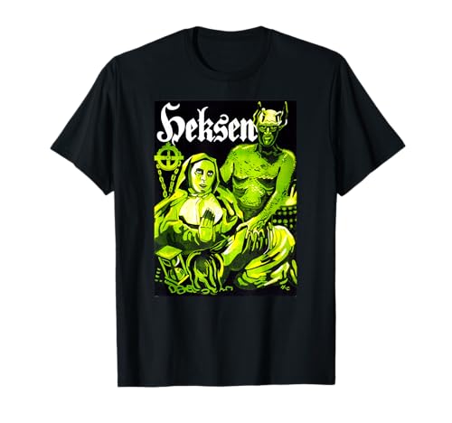 Satan Nun Witch Halloween Monster Poster Retro Horror Movie T-Shirt