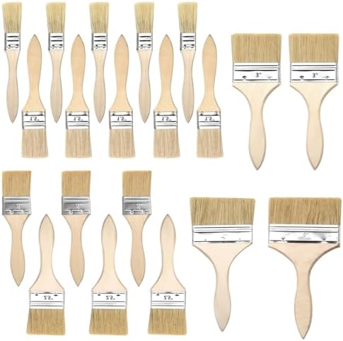 20 Stück Pinselset Malerbedarf, Profi Pinsel Set, Flachpinsel Set