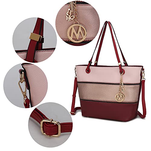 Bolso Tote para mujer con billetera a juego de cuero vegano miniatura 7