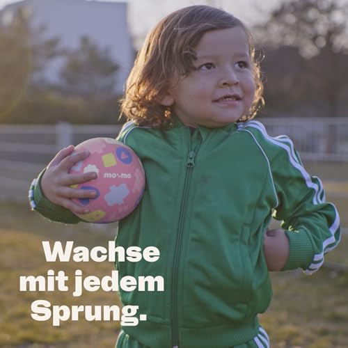 mo:mo Kinderball Klein 12,7 cm - Blau - Spielball Kinder & Gummiball Kleinkind ab 1 Jahr - Weicher Fußball & Softball für Indoor & Outdoor