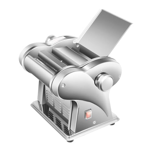 Electric Pasta Machine, Pasta Making Machine, 2-In-1 Heavy Duty Dough Roller Pressing Machine, 135w Powerful Motor Makes, 410 Stainless Steel, Used To Make Spaghetti, Lasagna, Spaghetti And Dumplings
