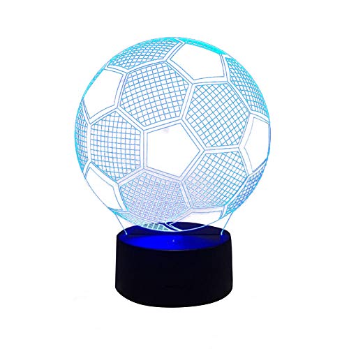 Lámpara de noche 3D fútbol 7 colores con control remoto
