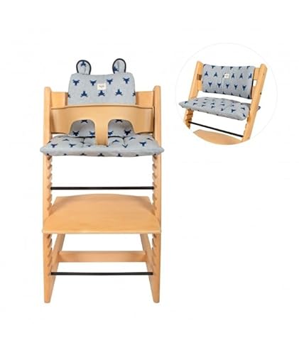 Fundas Bcn - Set 3 Cojines Evolutivos Para Trona Stokke Tripp Trapp - Algodón Extrasuave - Estampado Blue Frog Fundas Bcn - Set 3 Cojines Evolutivos Para Trona Stokke Tripp Trapp - Algodón Extrasuave - Estampado Blue Frog